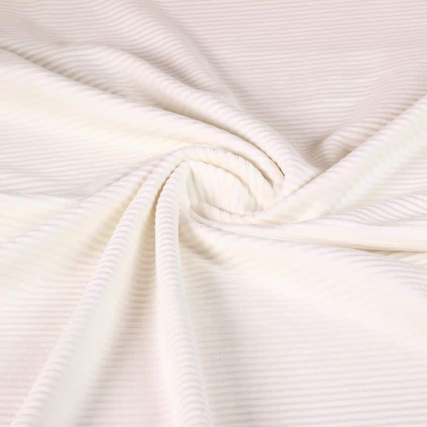 Tricot fabric rib cord ecru