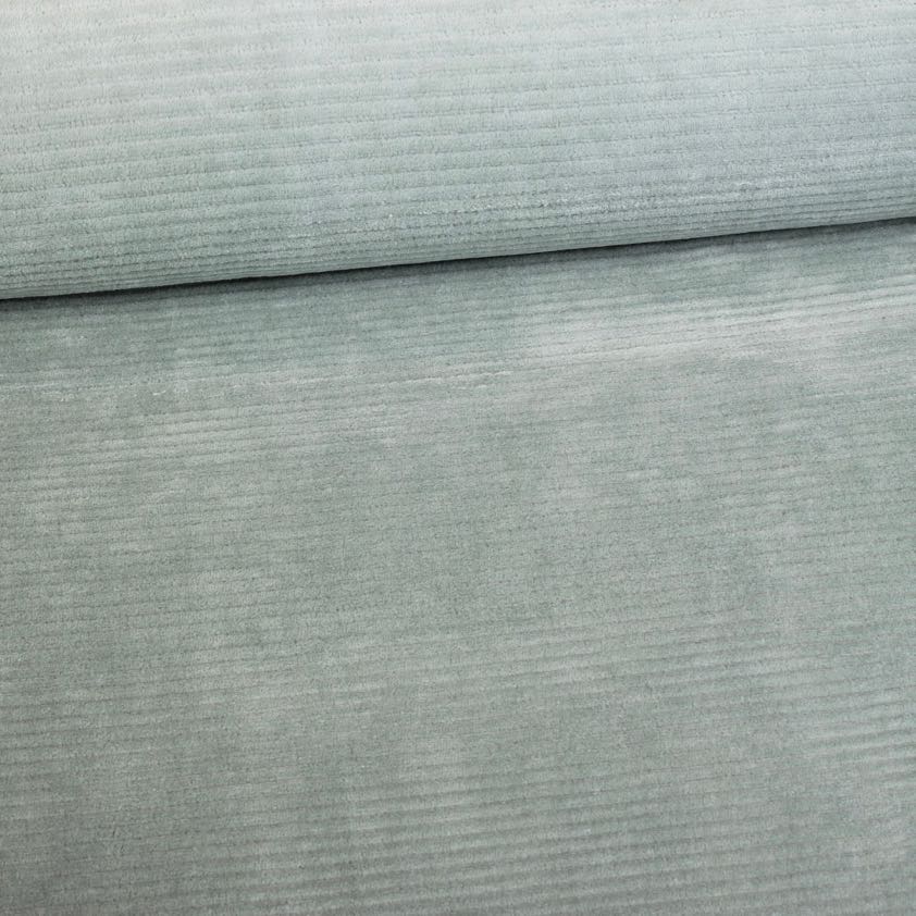 Tricot fabric rib cord stretch sage green