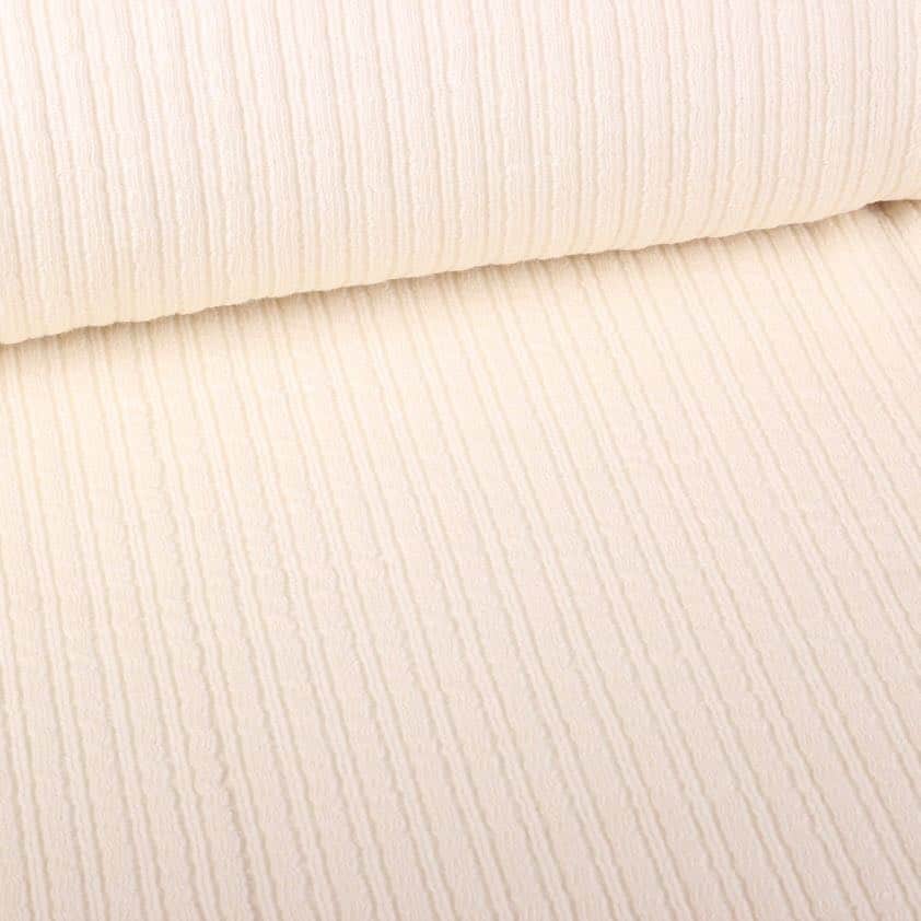 Fantasy rib fabric wool ecru