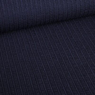 Fantasie rib fabric wool navy