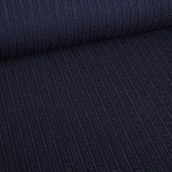 Fantasie rib fabric wool navy