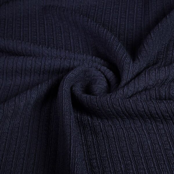 Fantasie rib fabric wool navy