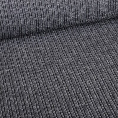 Fantasie rib fabric wool grey marl