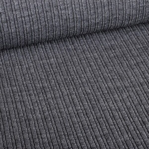 Fantasie rib fabric wool grey marl