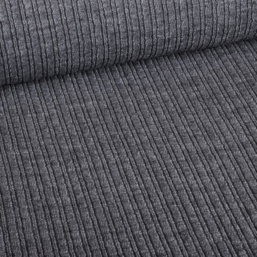 Fantasie rib fabric wool grey marl