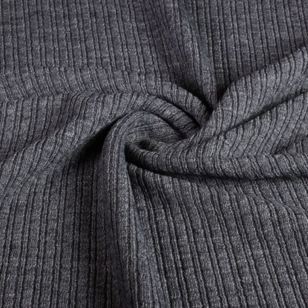 Fantasie rib fabric wool grey marl