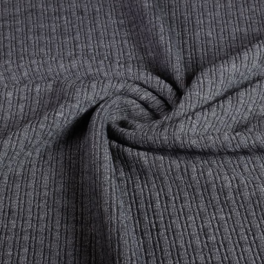 Fantasie rib fabric wool grey marl