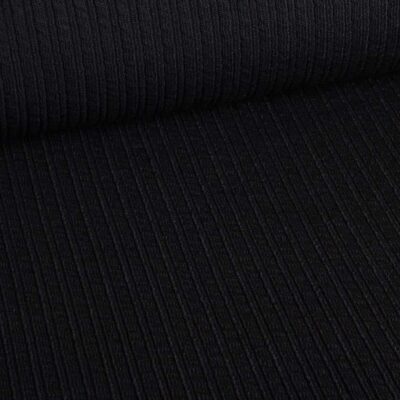 Fantasie rib fabric wool black