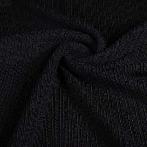 Fantasie rib fabric wool black