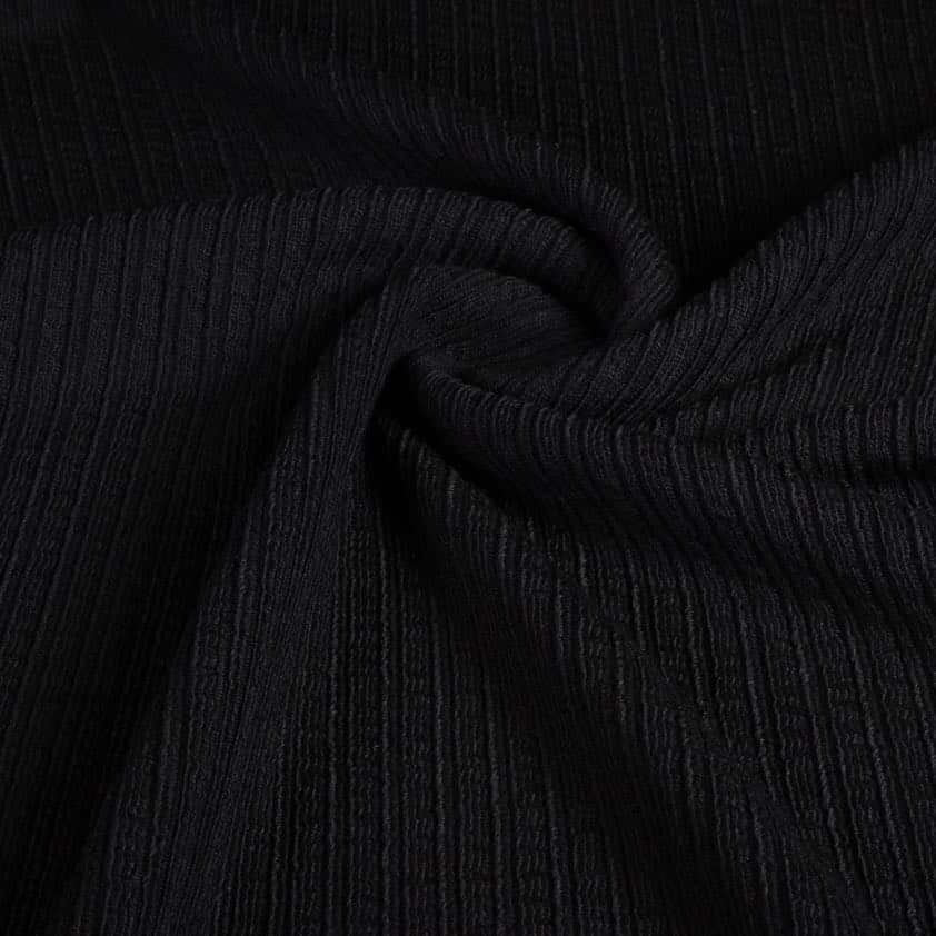 Fantasie rib fabric wool black