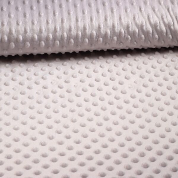Minky fleece fabric dimple jacquard light grey