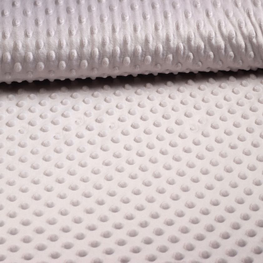 Minky fleece fabric dimple jacquard light grey