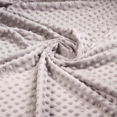 Minky fleece fabric dimple jacquard light grey