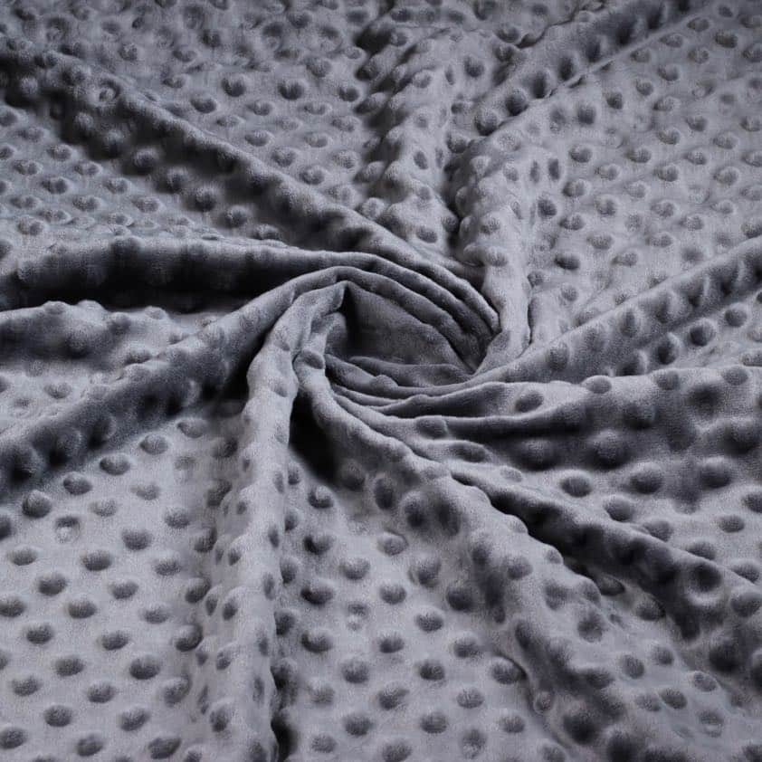 Minky fleece fabric nubs jacquard charcoal