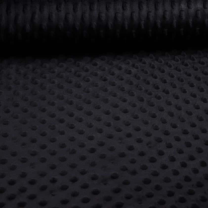 Minky fleece dimple jacquard black
