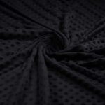 Minky fleece stof noppen jacquard zwart