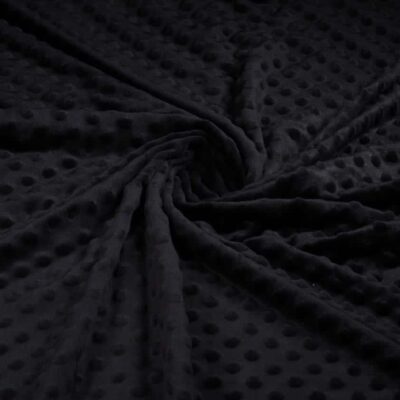 Minky fleece dimple jacquard black