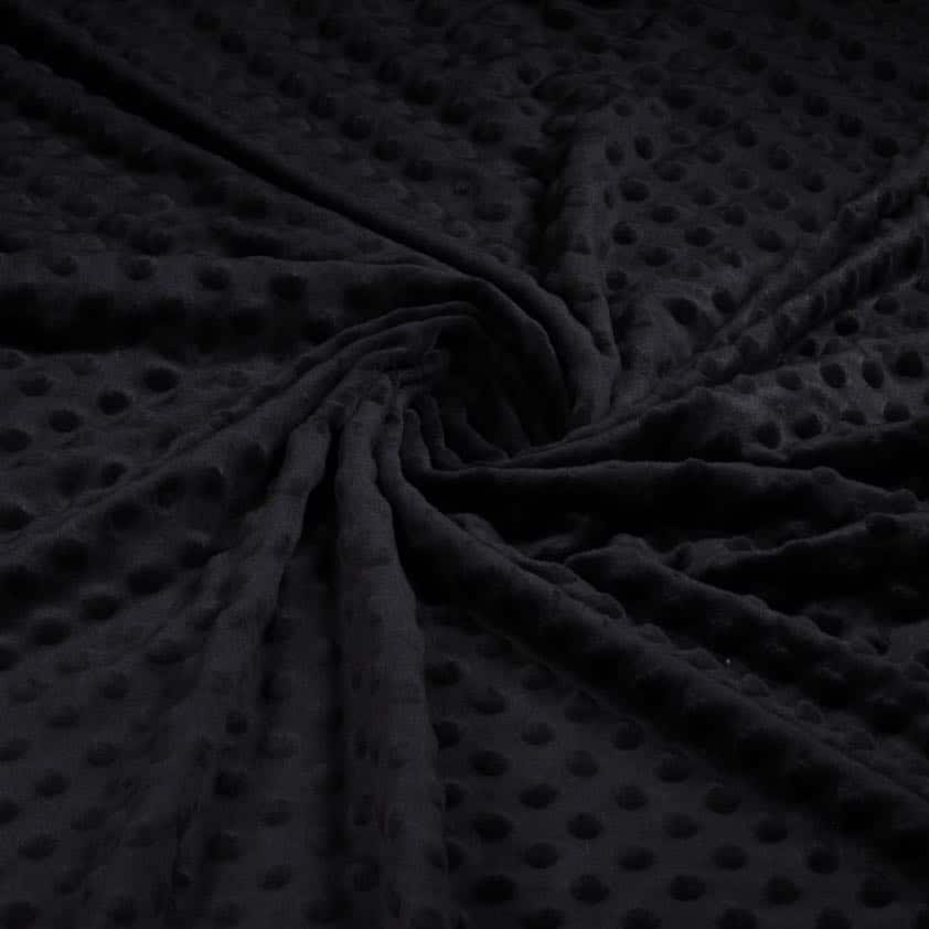 Minky fleece dimple jacquard black