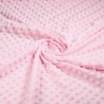 Minky fleece stof noppen jacquard roze
