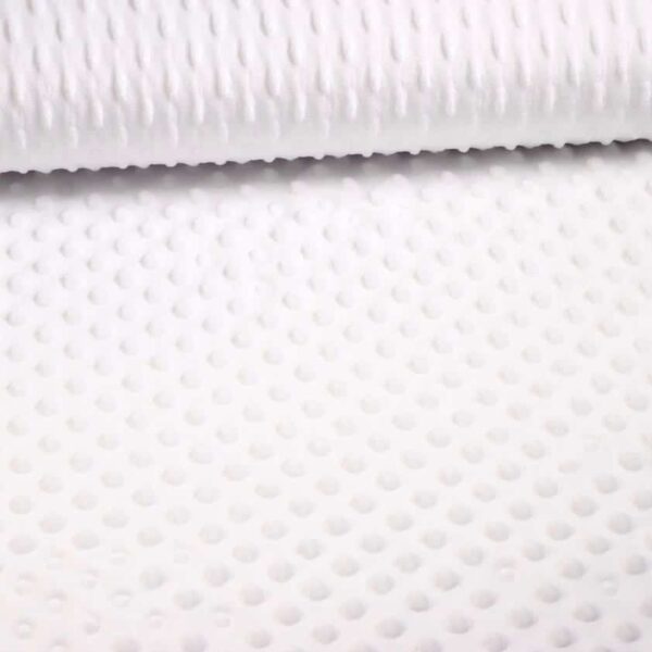 Minky fleece fabric white dimple jacquard