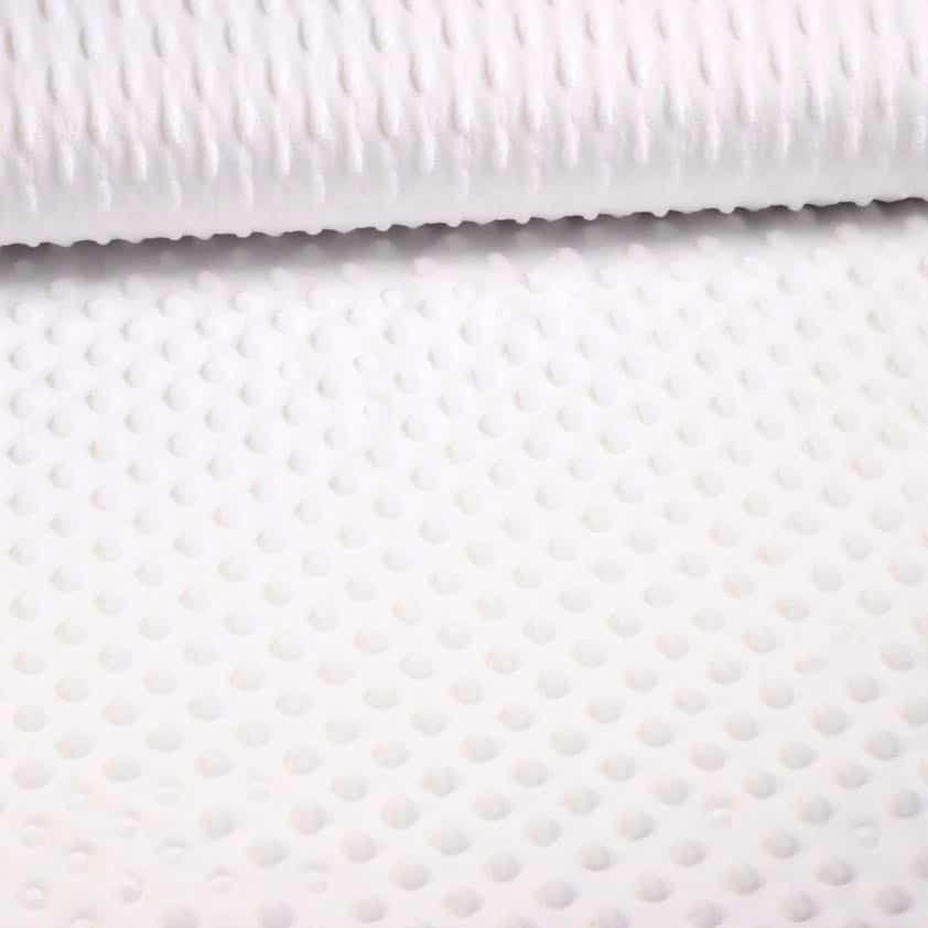 Minky fleece fabric white dimple jacquard