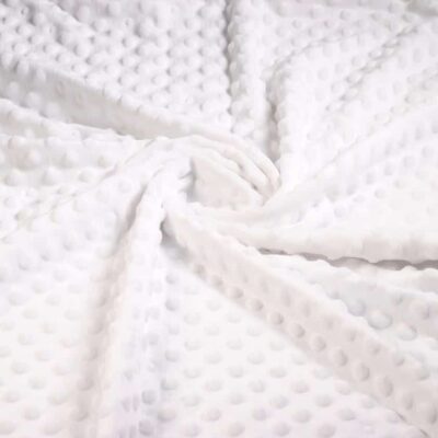 Minky fleece fabric white dimple jacquard