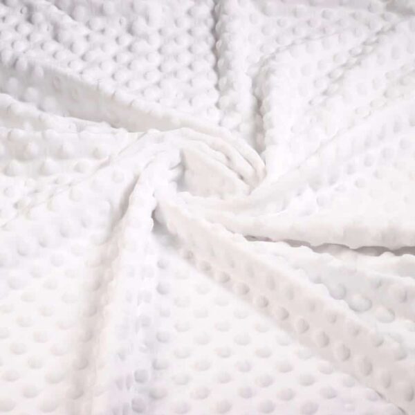 Minky fleece fabric white dimple jacquard