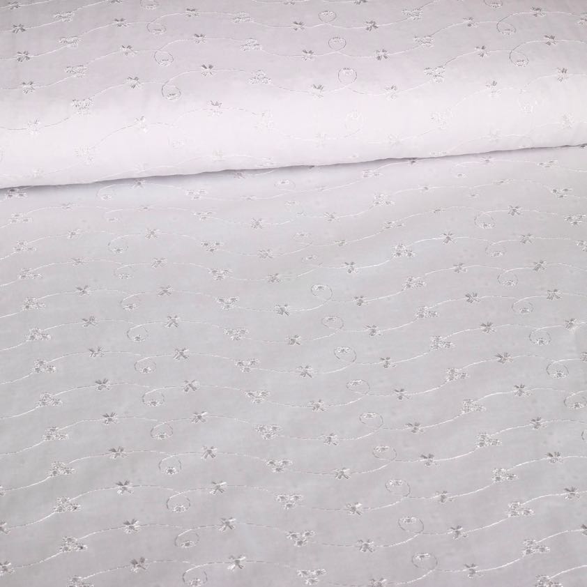 Broderie fabric white