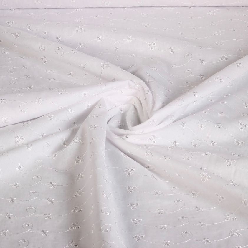 Broderie fabric white