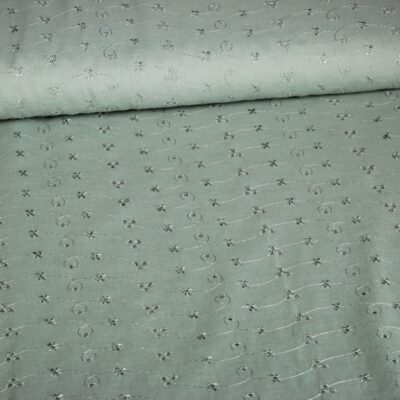 Broderie fabric old green