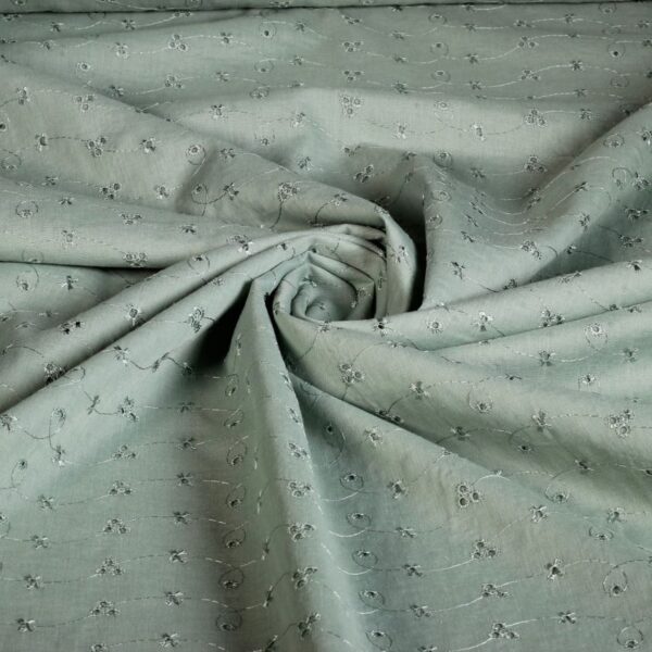 Broderie fabric old green
