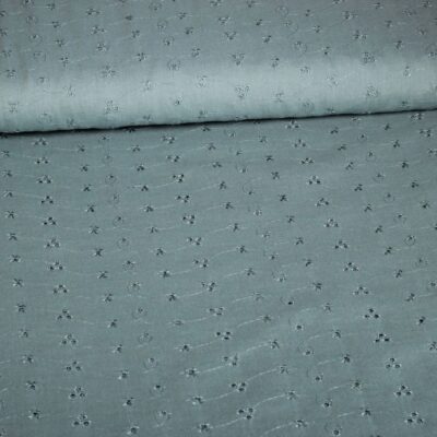 Broderie fabric dark old green