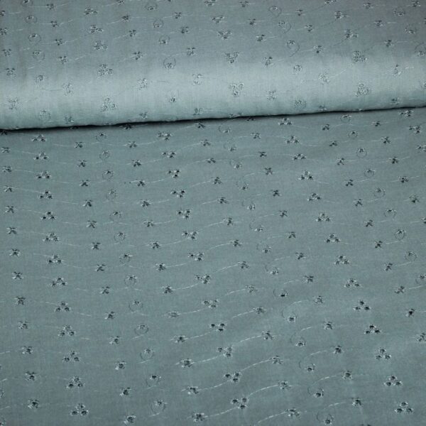 Broderie fabric dark old green