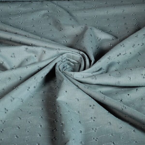 Broderie fabric dark old green