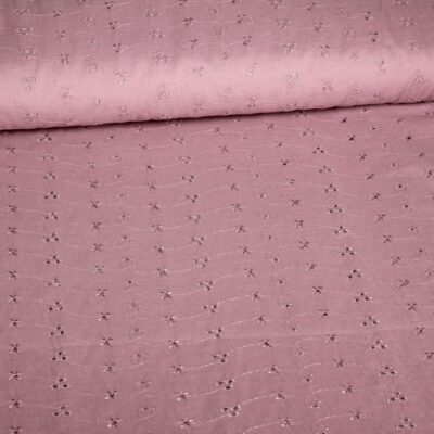Broderie fabric old rose