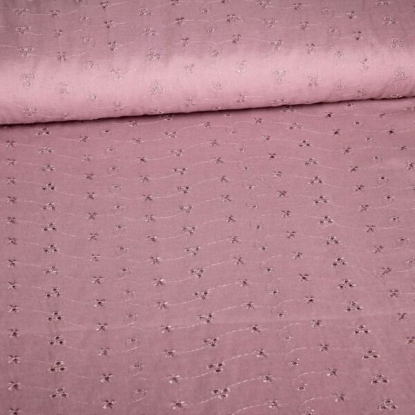 Broderie fabric old rose