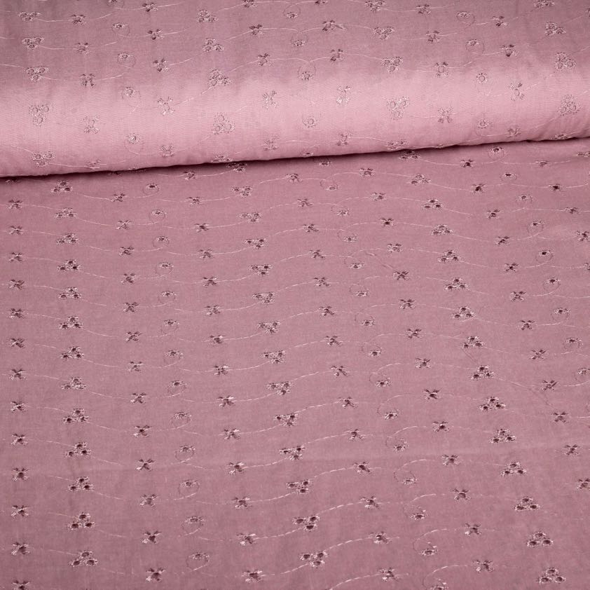 Broderie fabric old rose