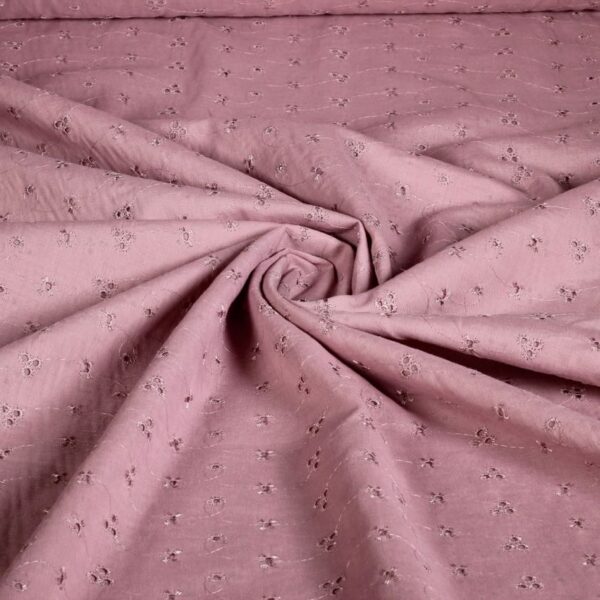Broderie fabric old rose