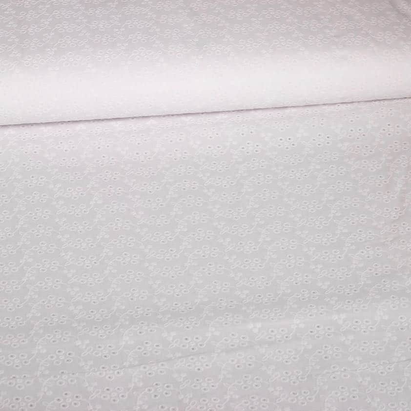 Swiss Broderie diamond white