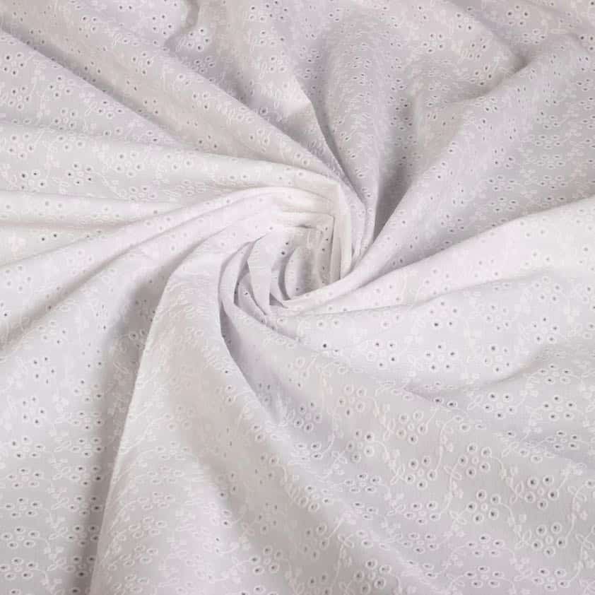 Swiss Broderie diamond white