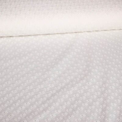 Broderie fabric flower white