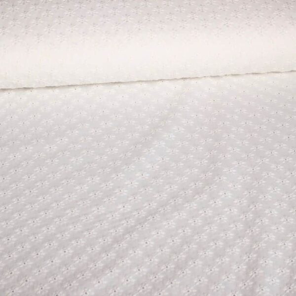 Broderie fabric flower white