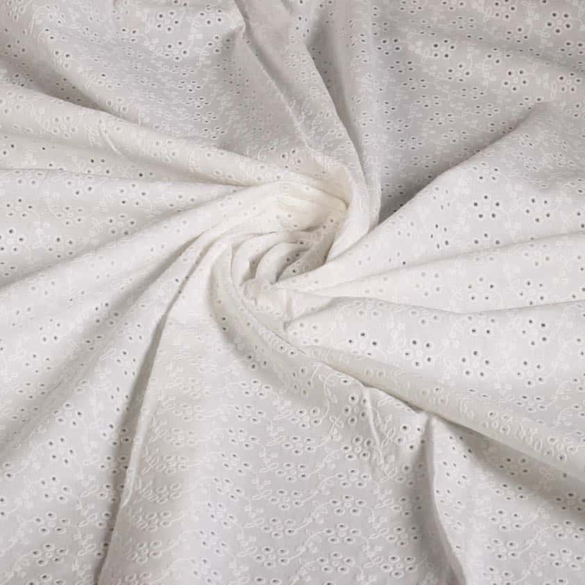 Swiss broderie fabric off white ecru