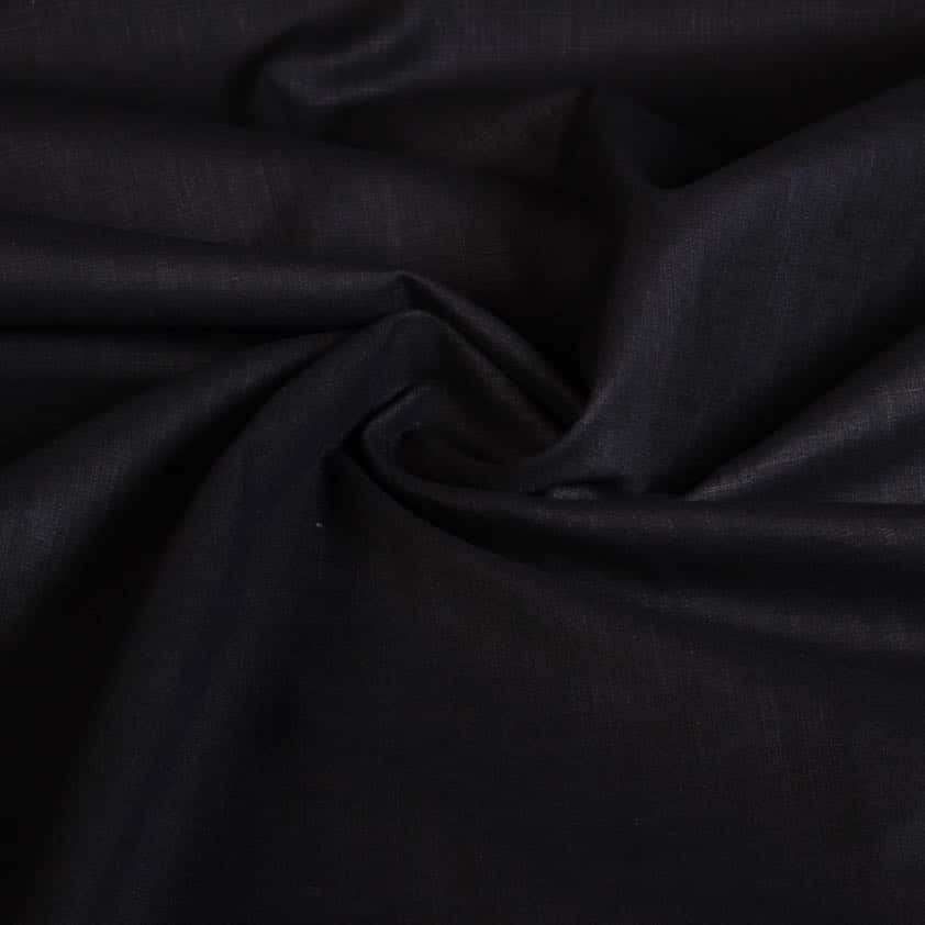 Linen fabric black washed