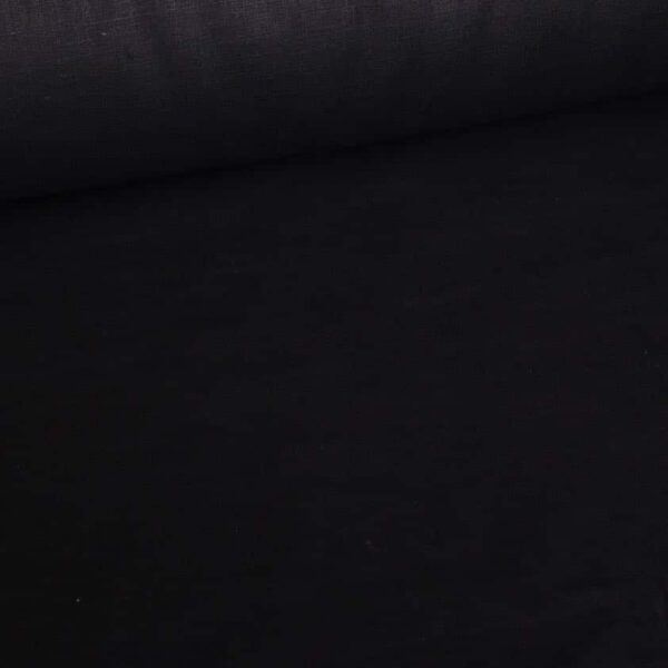 Linen fabric black washed