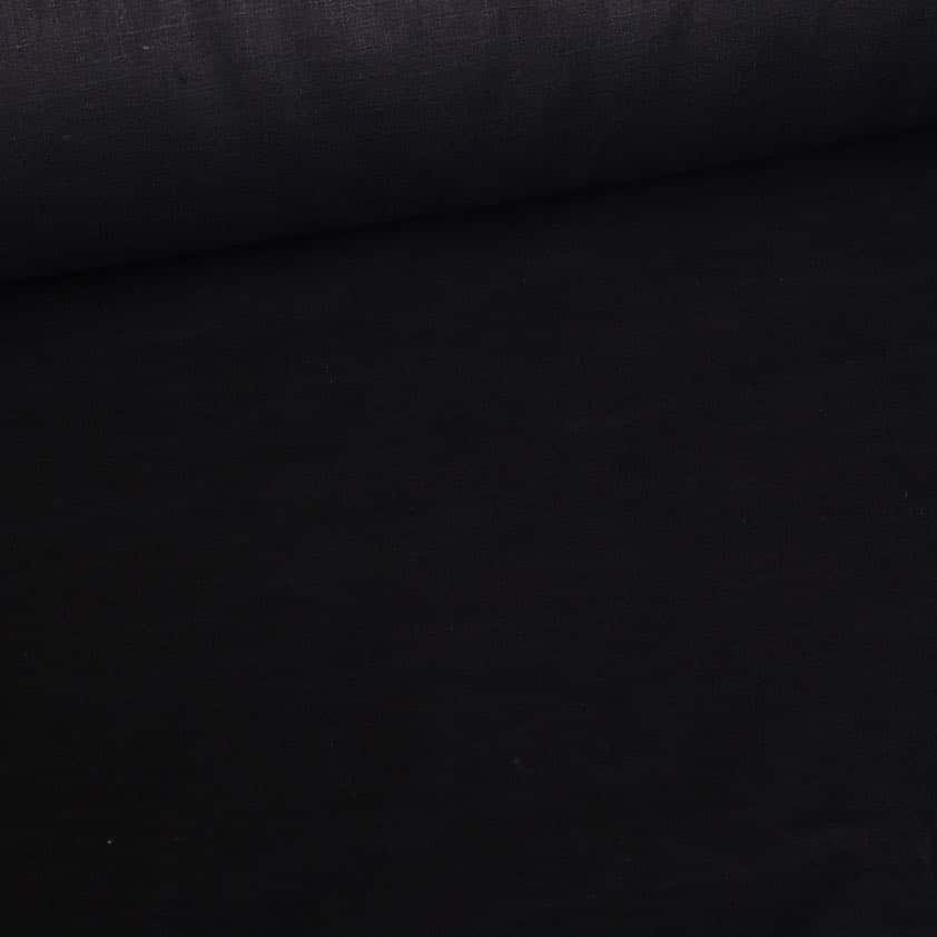 Linen fabric black washed