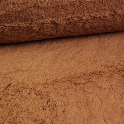 Borg teddy fabric cognac brown