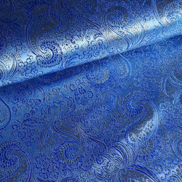 Jacquard fabric blue with silver lurex