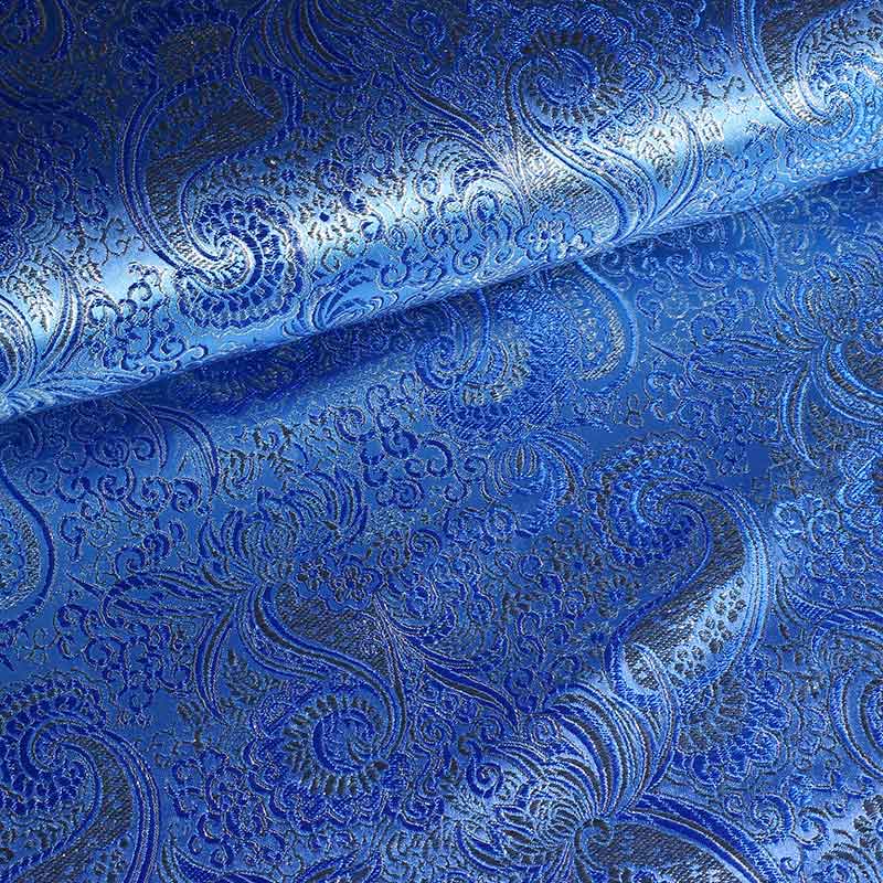 Jacquard fabric blue with silver lurex