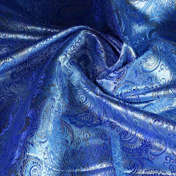 Jacquard fabric blue with silver lurex